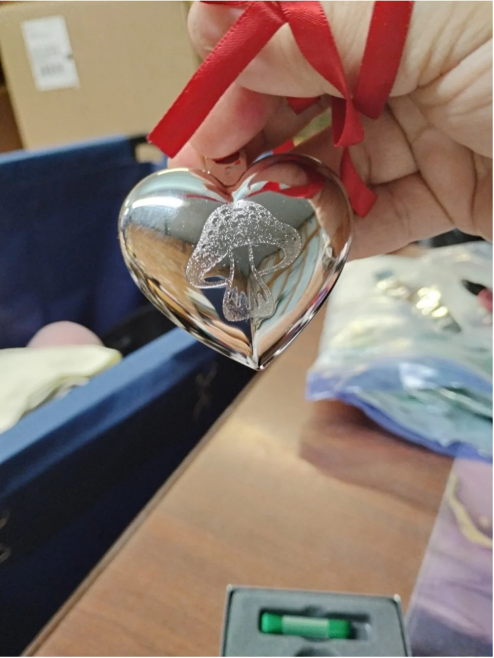 2023 Georg Jensen Christmas Holiday Ornament Silver Heart with Mushroom